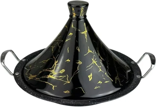Royal Swiss tajine pot, 32 cm, black with gold-colored details