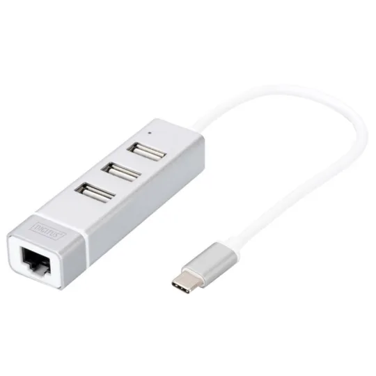 Digitus USB-C hub with LAN adapter
