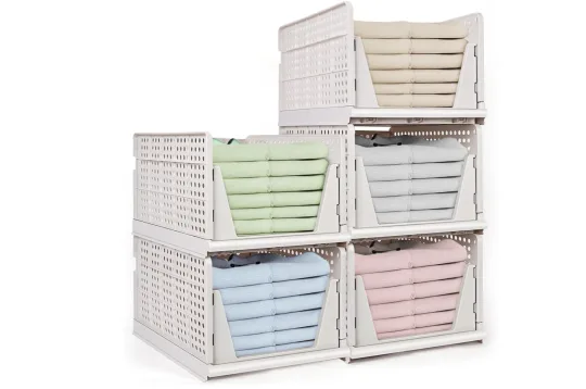 5 stackable plastic drawer boxes, 42 x 33 x 25 cm